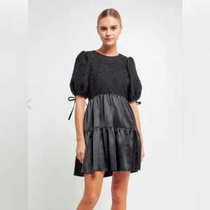 English Factory Tweed and Satin Dress